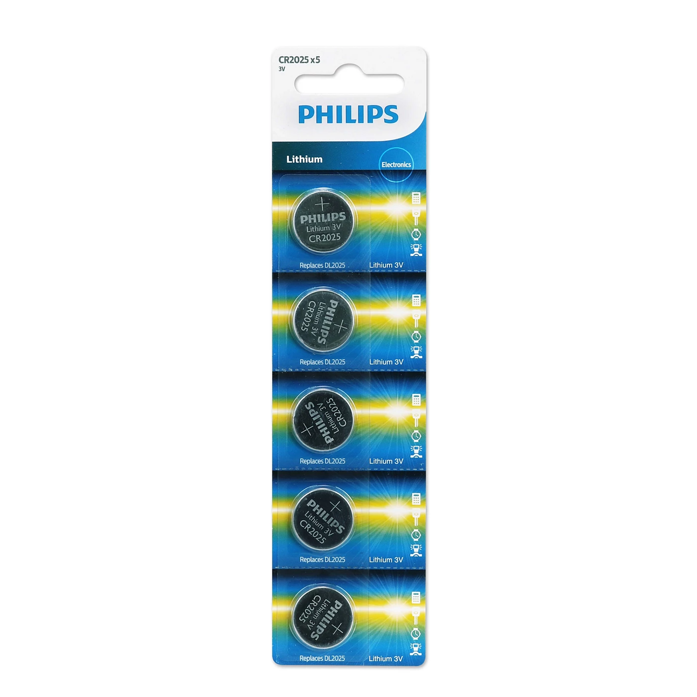 PHILIPS MINICELLS LITHIUM BATTERY CR2025 5-PACK