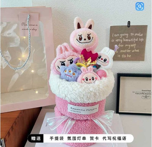 Handmade cartoon plush doll bouquet-meidile