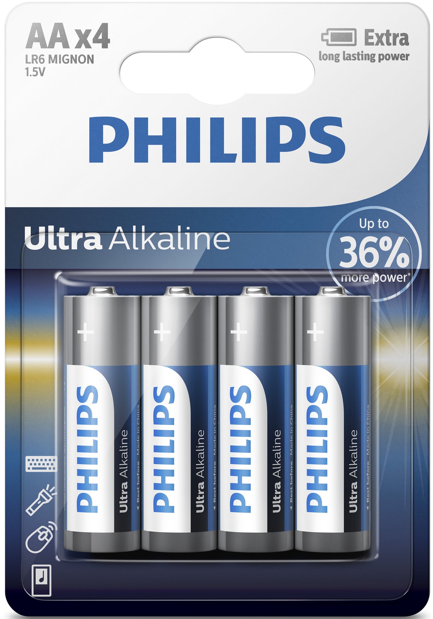 PHILIPS ULTRA ALKALINE AA 4-PACK