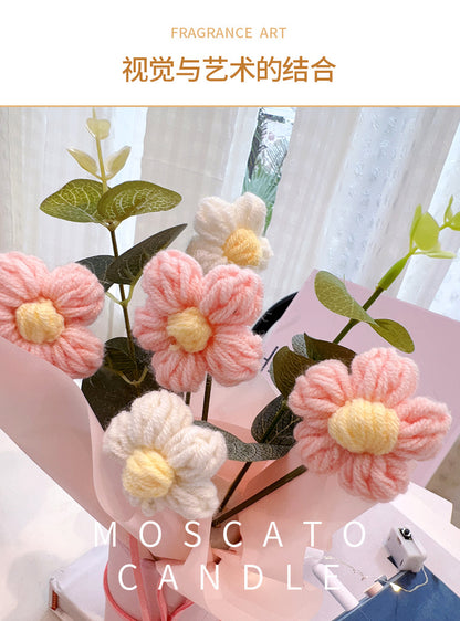 Handmade Yarn Flowers-Set of 5-price for one Bouquet