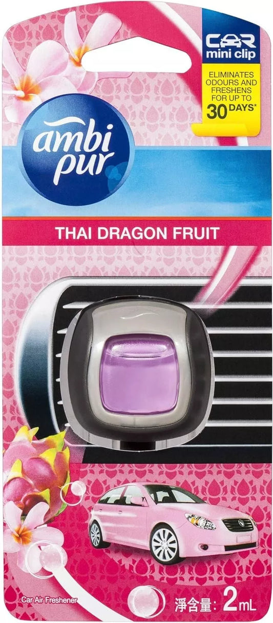 Ambi Pur Car Mini Clip Car Air Freshener Thai Dragon Fruit 2Ml